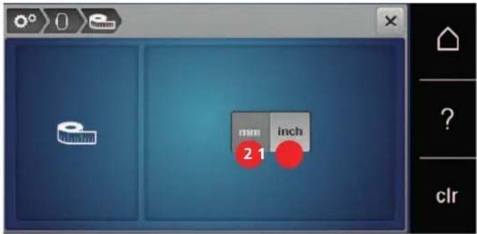 BERNINA 535 - Changer l'unité de mesure - 5