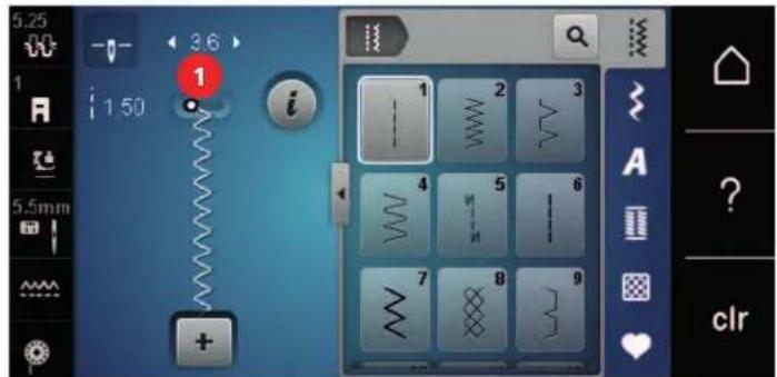 BERNINA 535 - Modification de la largeur de point - 1