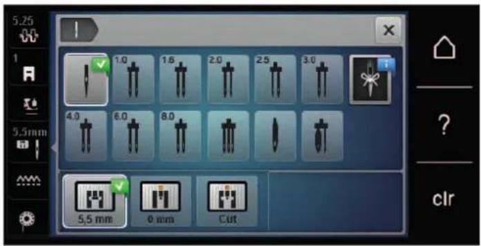 BERNINA 535 - Sélectionner la plaque à aiguille dans l'interface utilisateur - 2
