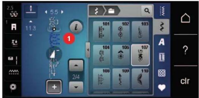 BERNINA 535 - Modification d'un motif individuel - 1