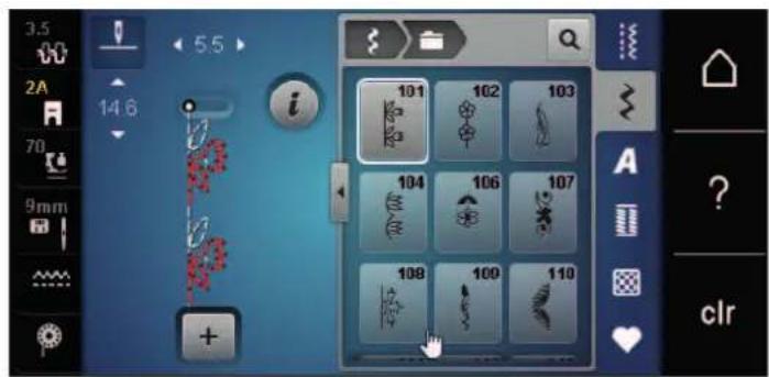 BERNINA 570 QE E - Selectionner le pied-de-biche dans l'interface utiliser - 4
