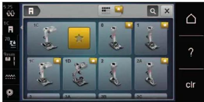 BERNINA 570 QE E - Selectionner le pied-de-biche dans l'interface utiliser - 3