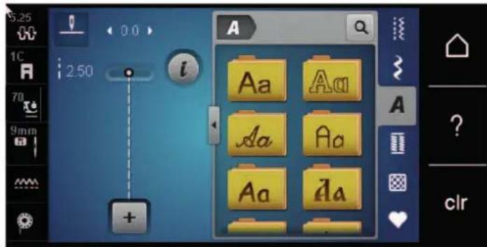 BERNINA 570 QE E - Aperçu sur les alphabets - 1