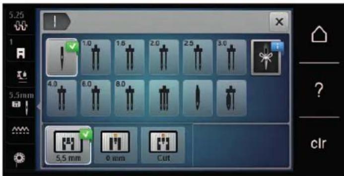 BERNINA 535 E - Selectionner la plaque a aiguille dans l'interface utilisateur - 2