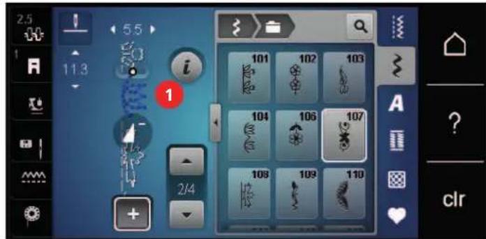 BERNINA 535 E - Modification d'un motif individuel - 1