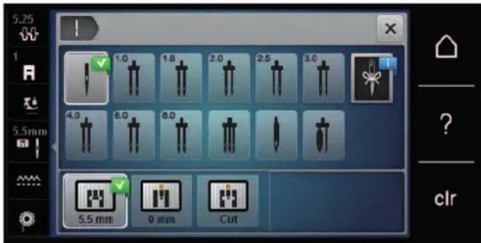 BERNINA 535 E - Selectionner l'aiguille dans l'interface utiliser - 2