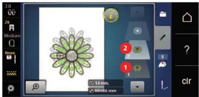 BERNINA 535 E - Dupliquer le motif de broderie - 3