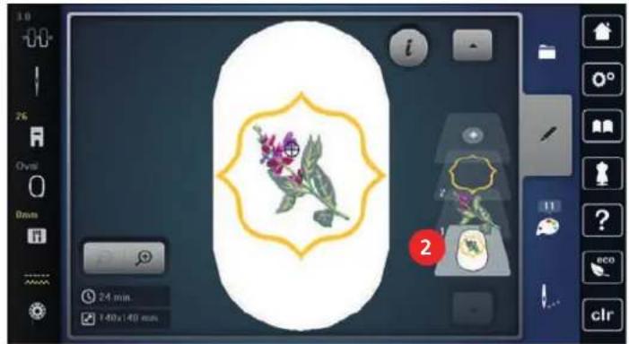 BERNINA 770 QE PLUS - Regrouper les motifs de broderie - 6
