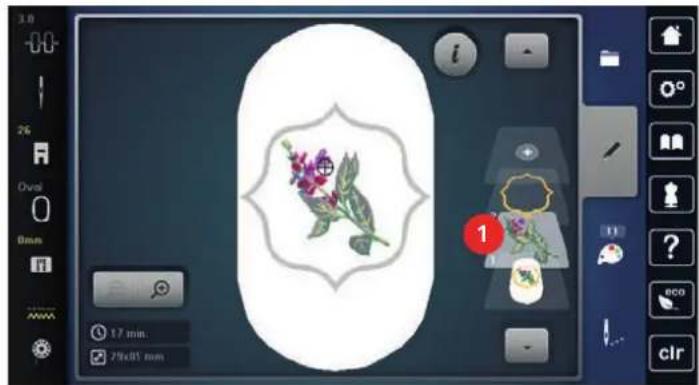BERNINA 770 QE PLUS - Regrouper les motifs de broderie - 1