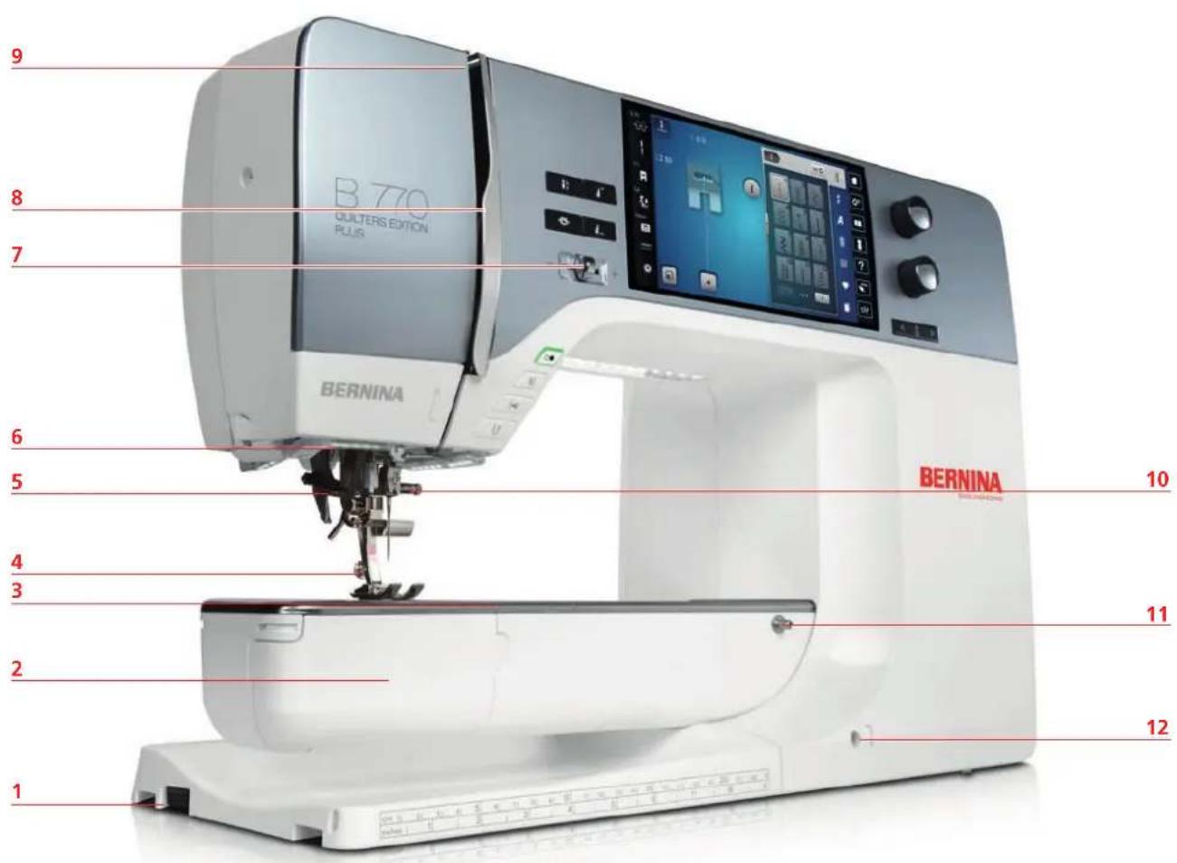 BERNINA 770 QE PLUS - Aperçu avant des éléments de commande - 2