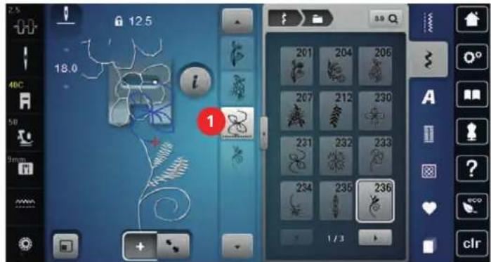 BERNINA 790 PLUS Crystal Edition - Insertion d'un motif de point unique - 1