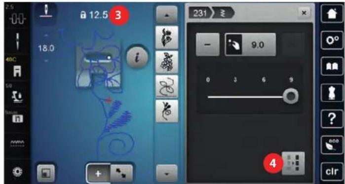 BERNINA 790 PLUS Crystal Edition - Adaptation de la longueur et de la largeur de point - 4