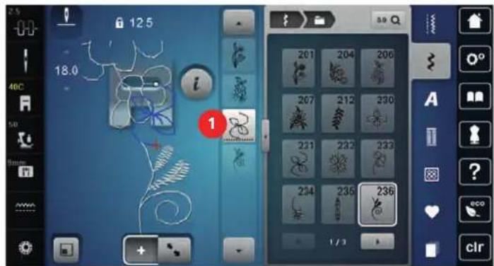 BERNINA 790 PLUS Crystal Edition - Modification d'un motif individuel - 1