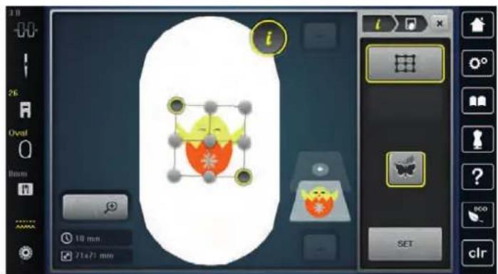 BERNINA 790 PLUS Crystal Edition - Positionnement des points sur un quadrillage - 5