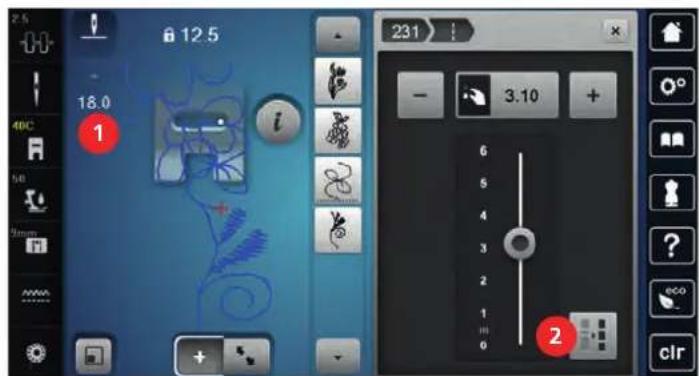 BERNINA 790 PLUS Crystal Edition - Adaptation de la longueur et de la largeur de point - 3