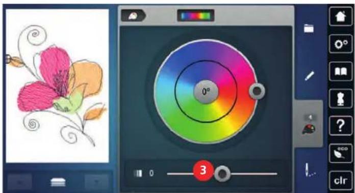 BERNINA 790 PLUS Crystal Edition - Modifier les couleurs avec la roue chromatique - 4