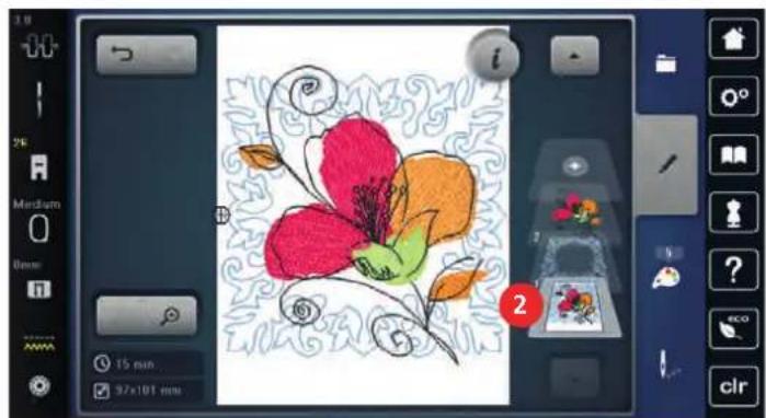 BERNINA 790 PLUS Crystal Edition - Regrouper les motifs de broderie - 6