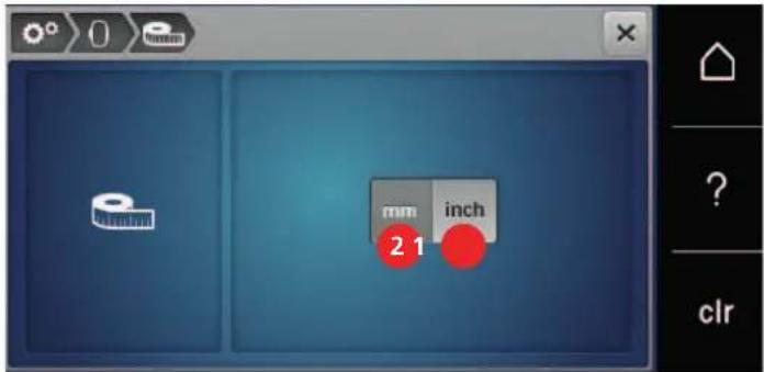 BERNINA 500 - Changer l'unité de mesure - 5