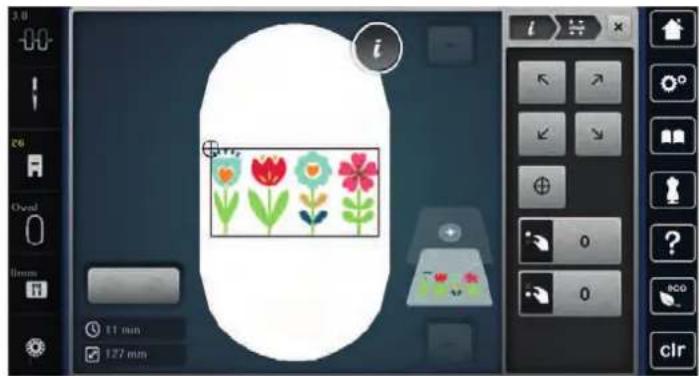 BERNINA 700 E - Contrôler la taille et la position du motif de broderie - 4