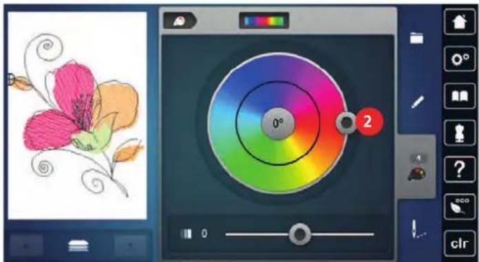 BERNINA 700 E - Modifier les couleurs avec la roue chromatique - 2