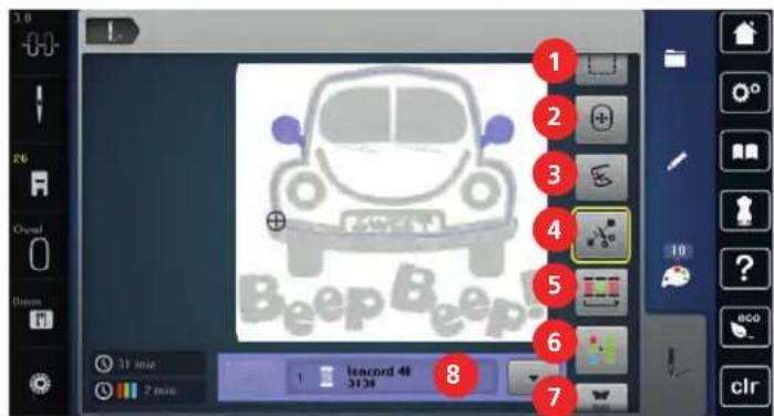 BERNINA 700 E - Aperçu du menu broderie - 1
