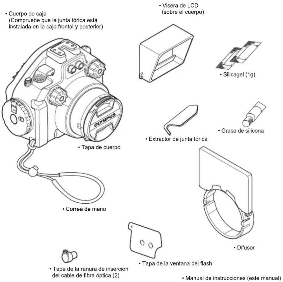 OLYMPUS PTEP13 - Verifique los contenidos del paquete - 1