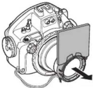OLYMPUS PTEP14 - Entfernen des Diffusors (mit Anschlussadapter) von dem Objektiv-Port - 1