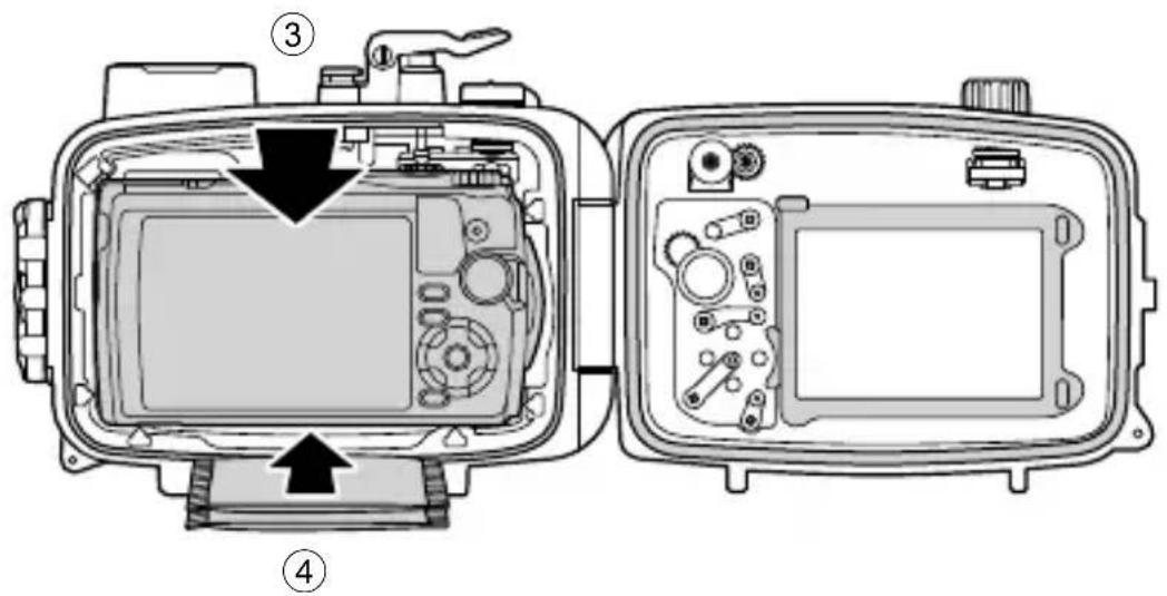 OLYMPUS PT058 - Einsetzen der Digitalkamera in das Unterwassergehäuse - 1