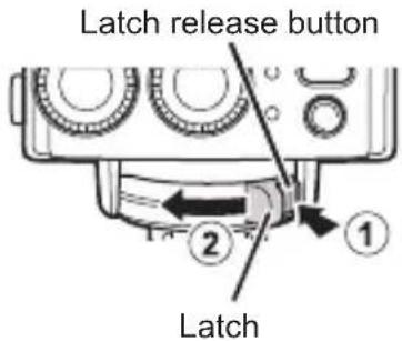 OLYMPUS FRWR - Inserting the batteries - 4