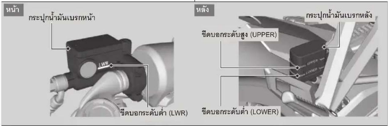 Honda CBR150R (2022) - การตรวจสอบระดับน้ำมันเบรก - 1