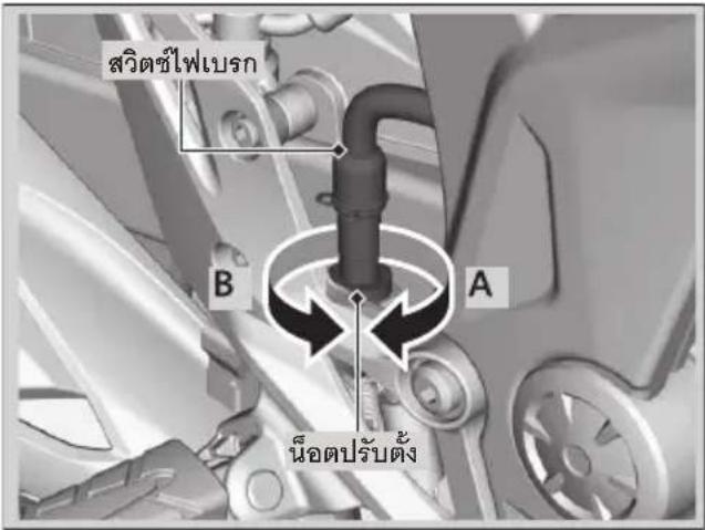 Honda CBR150R (2022) - การปรับตั้งสวิตช์ไฟเบรก - 1