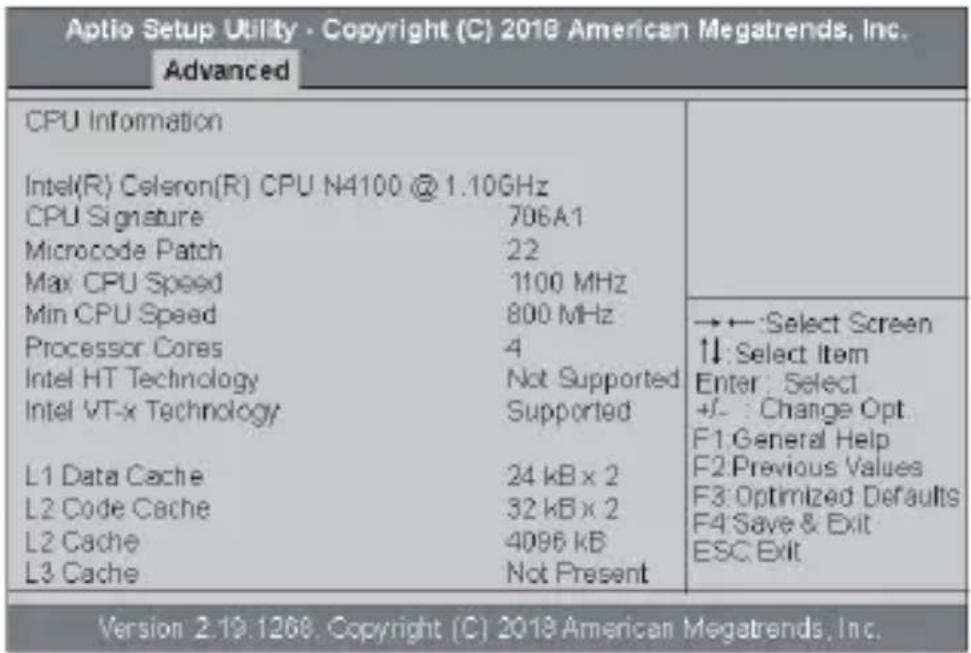 ECS LIVA Z2 - CPU設定 (CPU Configuration) - 2