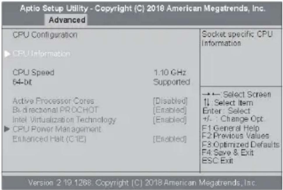 ECS LIVA Z2 - CPU設定 (CPU Configuration) - 1