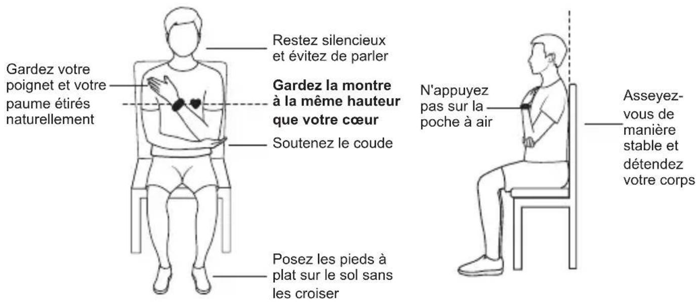 HUAWEI Watch D - Posture de mesure : - 1