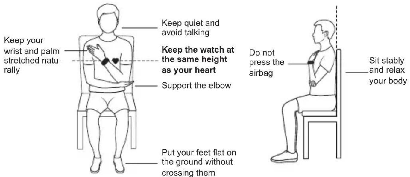 HUAWEI Watch D - Measurement posture: - 1