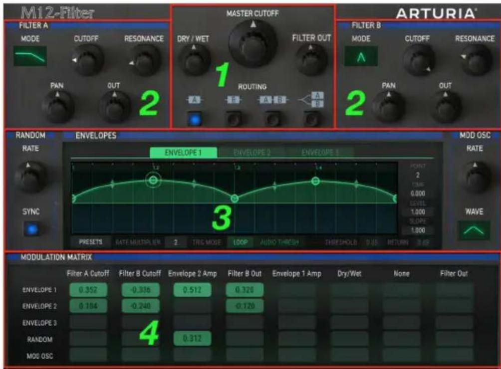 Arturia Filter M12 - La fenêtre Filter Effects - 1
