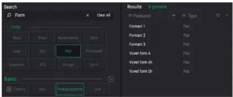 Arturia Filter M12 - Choisir des présélections : autres méthodes - 2