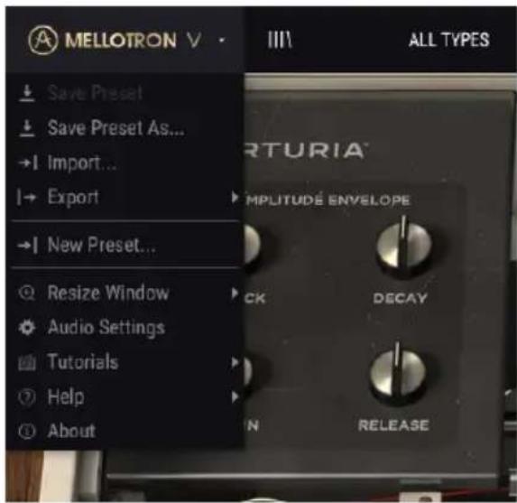 Arturia Mellotron V - Configuration initiale - 1