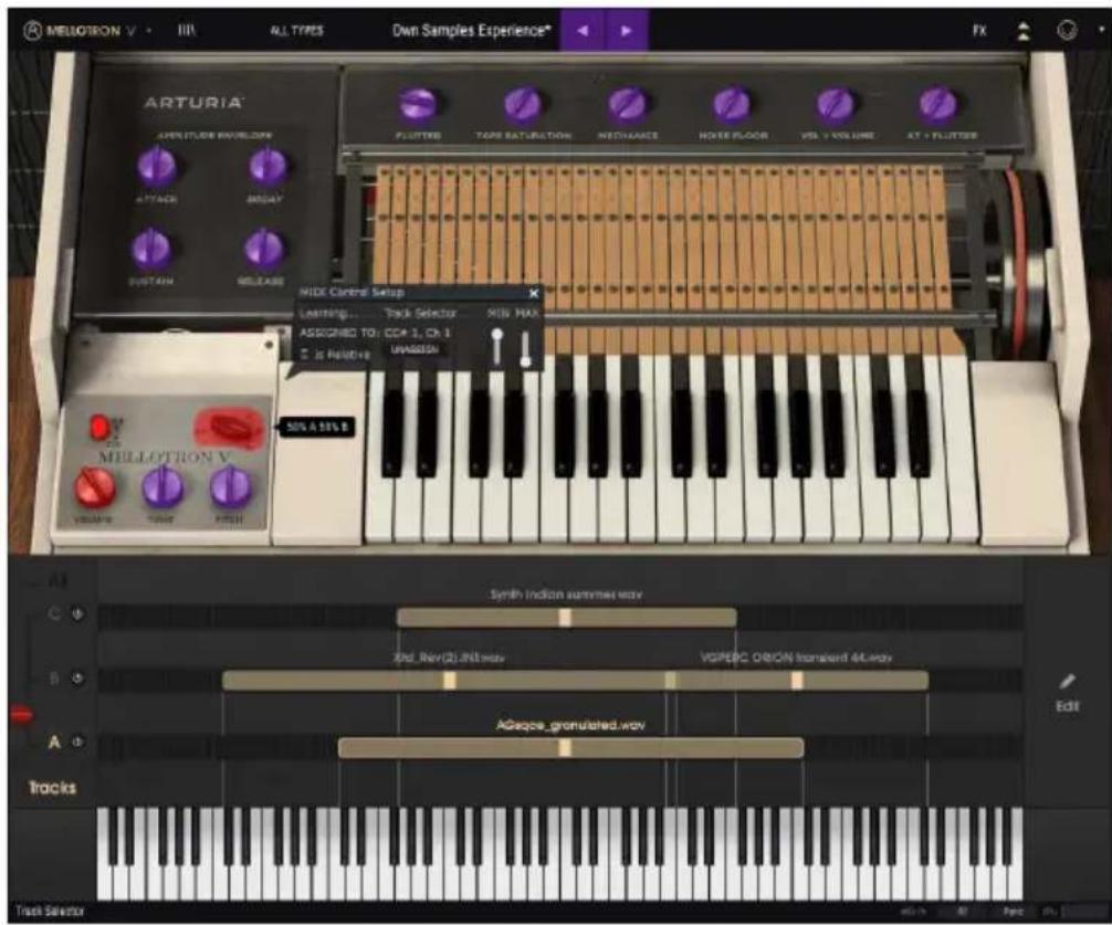 Arturia Mellotron V - Assignation MIDI Learn - 1