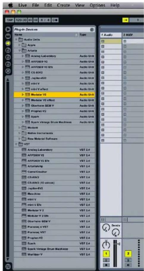 Arturia Modular V - Utilisation dans ableton LIVE (au et VST) - 2