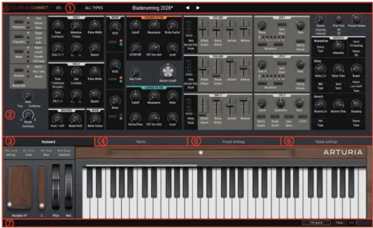 Arturia Polybrute Connect - La fenêtre de PolyBrute Connect - 1