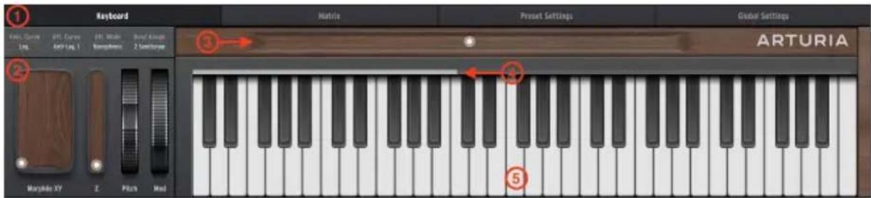 Arturia Polybrute Connect - ONGLET KEYBOARD ET CLAVIER DE L'INTERFACE UTILISATEUR - 1