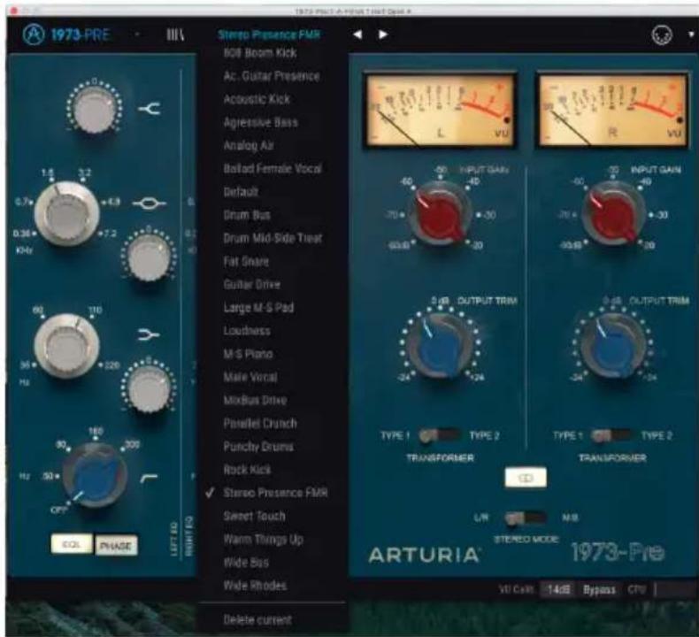 Arturia Pre 1973 - Sélectionner une préselection - 1