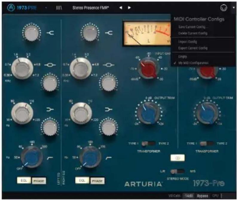 Arturia Pre 1973 - La configuration du contrôleur MIDI - 1