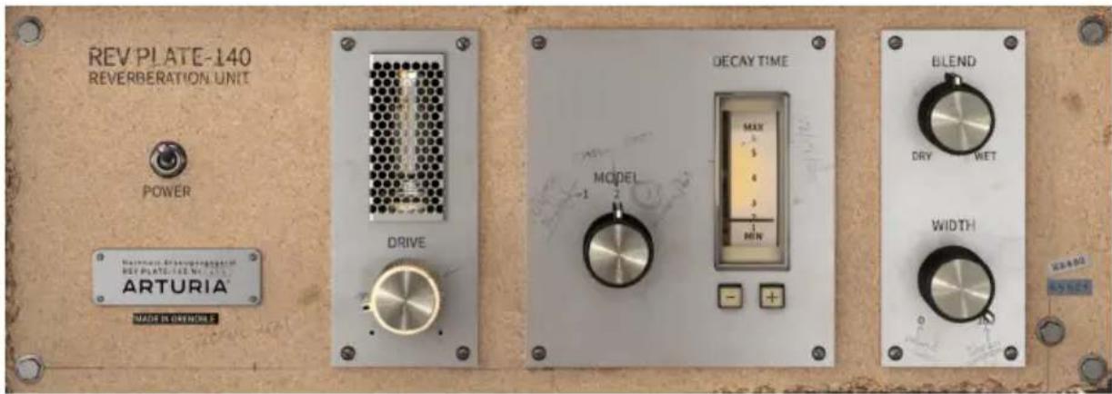 Arturia REV Plate140 - Panneau de contrôle principal - 1
