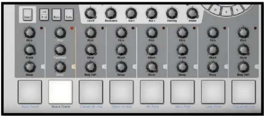 Arturia Spark Dubstep - La zone de contrôle des Instruments - 1