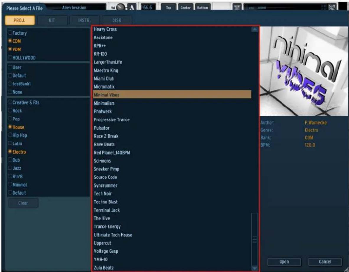 Arturia Spark Dubstep - L'interface du browser - 2