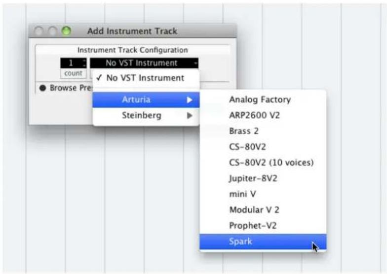Arturia Spark Dubstep - Connection à une piste d'Instrument - 1