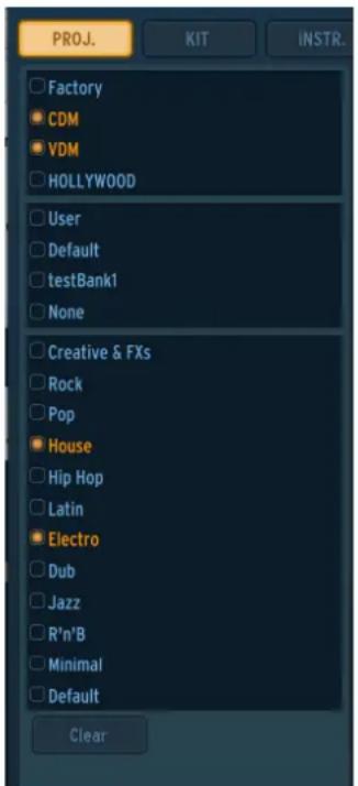 Arturia Spark Dubstep - Filtrage de la liste de résultats - 1