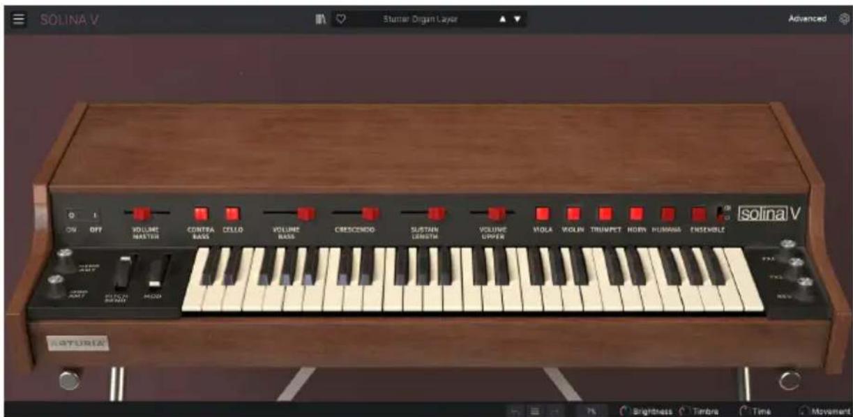 Arturia Solina V - Le panneau principal - 1